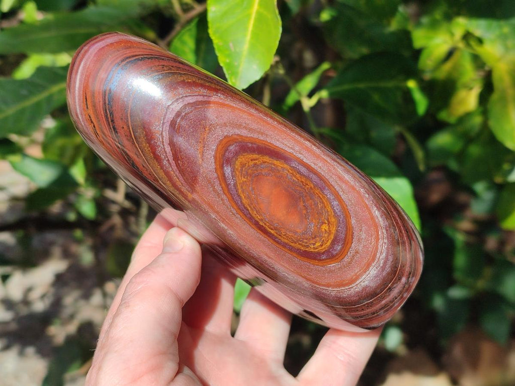 Polished Banded Tiger Iron Standing Display Pieces x 2 From South Africa - Toprock Gemstones and Minerals 