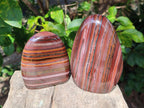 Polished Banded Tiger Iron Standing Display Pieces x 2 From South Africa - Toprock Gemstones and Minerals 