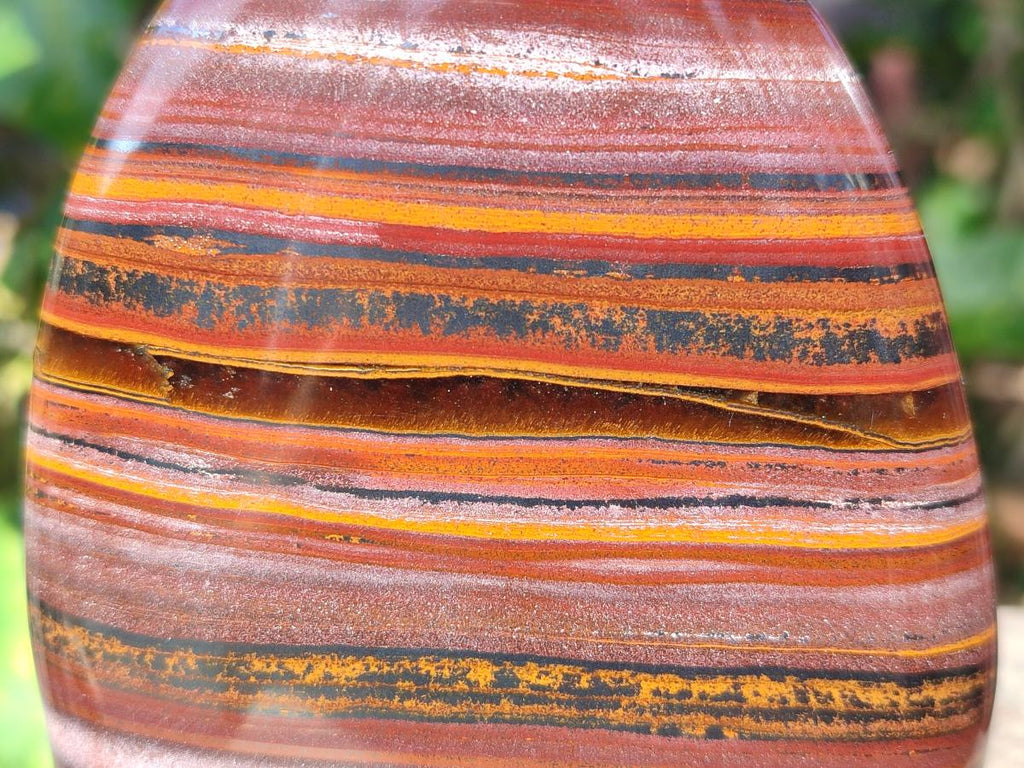 Polished Banded Tiger Iron Standing Display Pieces x 2 From South Africa - Toprock Gemstones and Minerals 