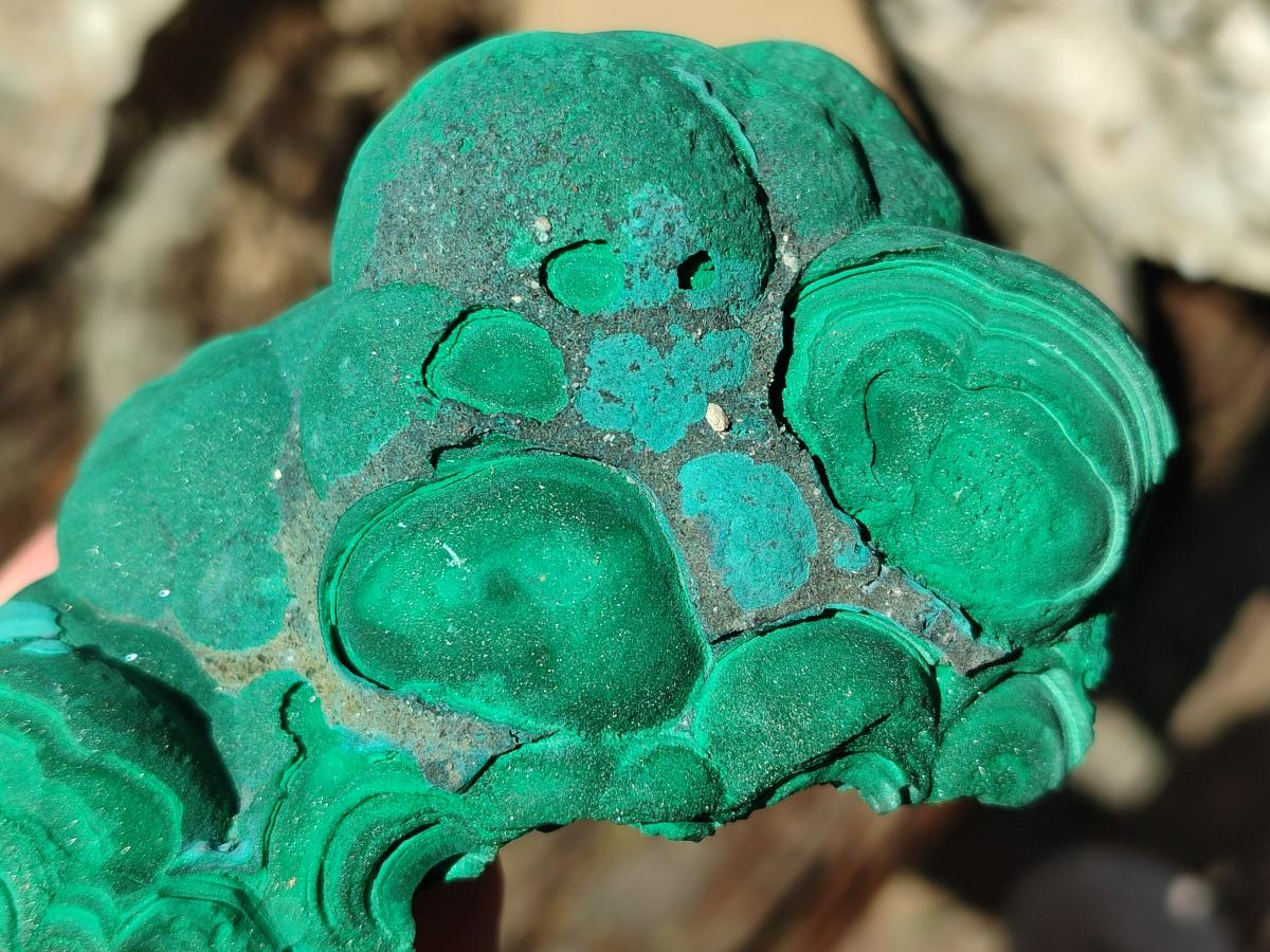 Natural Botryoidal Malachite Specimens x 3 From Congo - Toprock Gemstones and Minerals 
