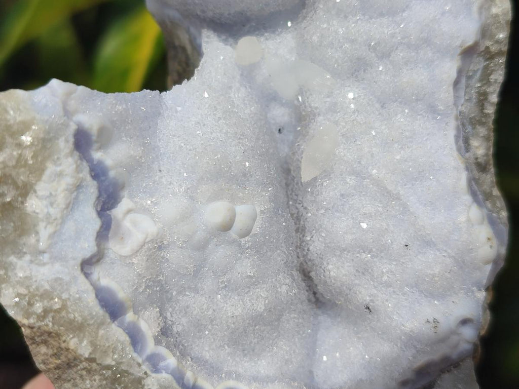 Natural Blue Lace Agate Geodes with Dog Tooth Calcite x 12 From Nsanje, Malawi - Toprock Gemstones and Minerals 