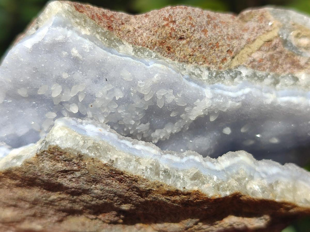 Natural Blue Lace Agate Geodes with Dog Tooth Calcite x 12 From Nsanje, Malawi - Toprock Gemstones and Minerals 