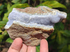 Natural Blue Lace Agate Geodes with Dog Tooth Calcite x 12 From Nsanje, Malawi - Toprock Gemstones and Minerals 