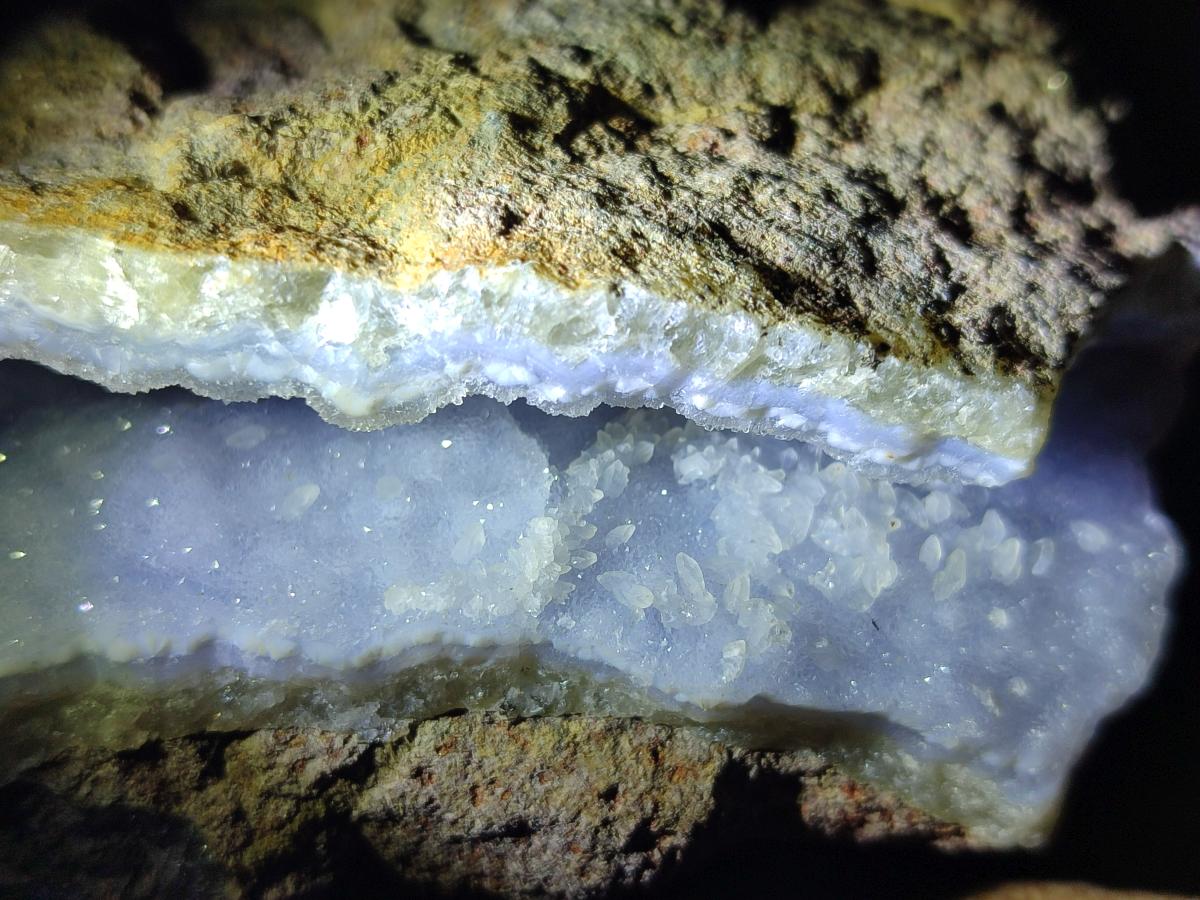 Natural Blue Lace Agate Geodes with Dog Tooth Calcite x 12 From Nsanje, Malawi - Toprock Gemstones and Minerals 