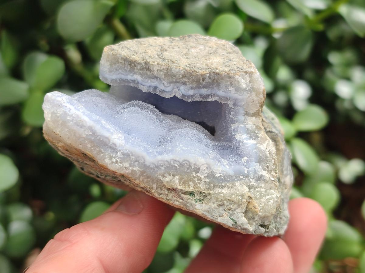 Natural Blue Lace Agate Geodes with Dog Tooth Calcite x 12 From Nsanje, Malawi - Toprock Gemstones and Minerals 