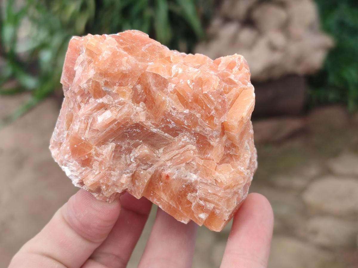 Natural Rhombohedral Sunset Orange Calcite Specimens x 12 From Spitzkop, Namibia - Toprock Gemstones and Minerals 