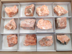 Natural Rhombohedral Sunset Orange Calcite Specimens x 12 From Spitzkop, Namibia - Toprock Gemstones and Minerals 