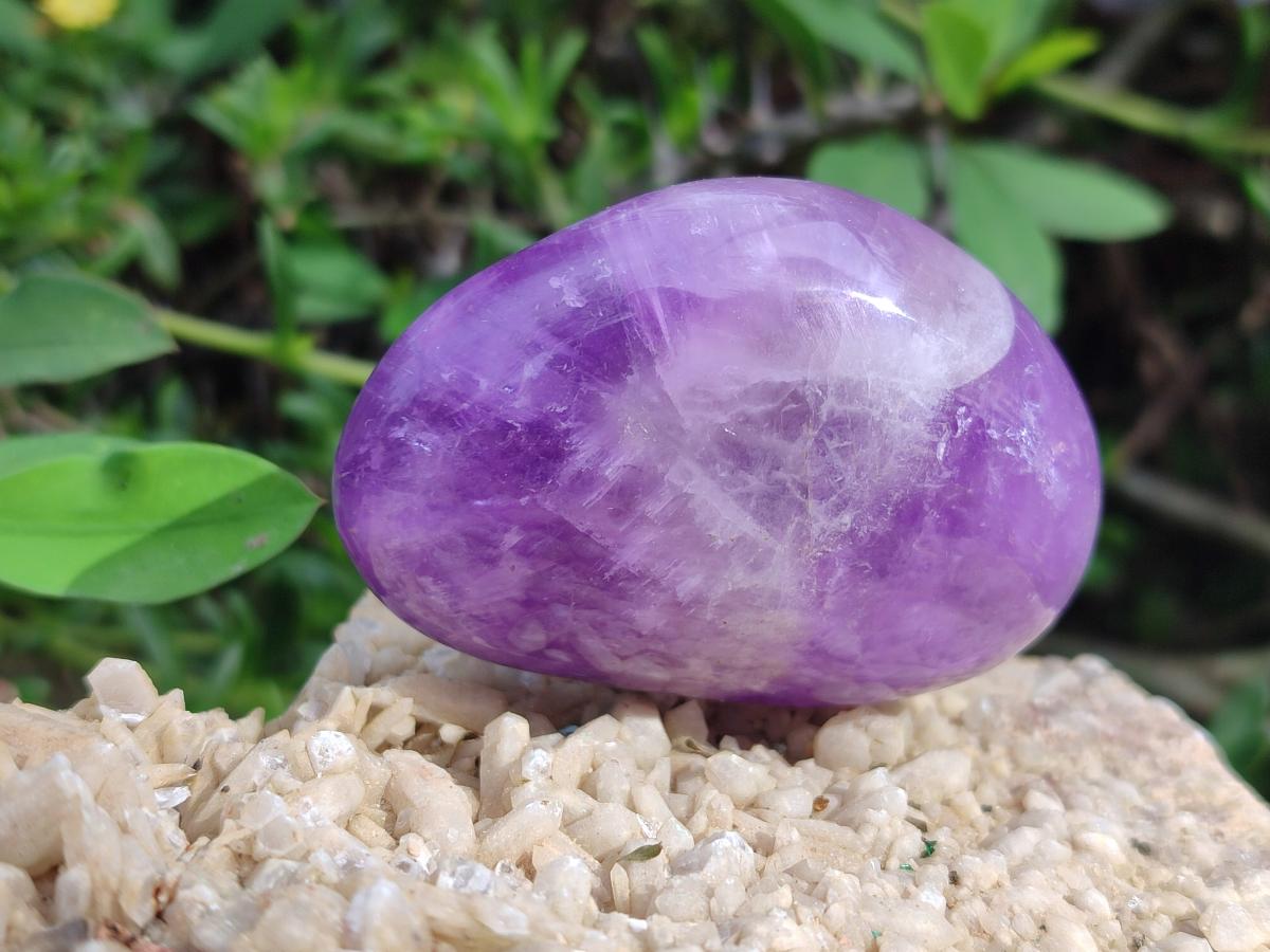 Polished Chevron Amethyst Galets x 27 From Madagascar - Toprock Gemstones and Minerals 