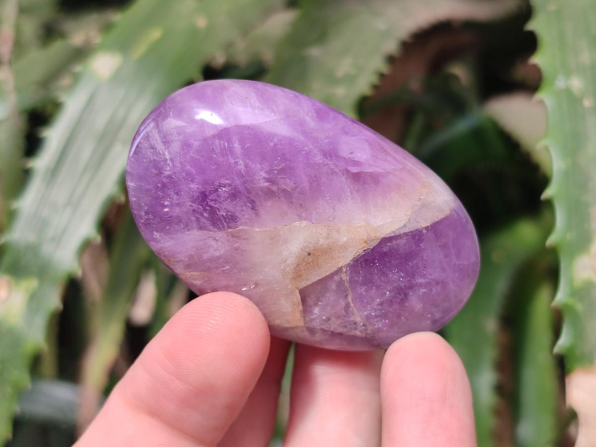 Polished Chevron Amethyst Galets x 27 From Madagascar - Toprock Gemstones and Minerals 