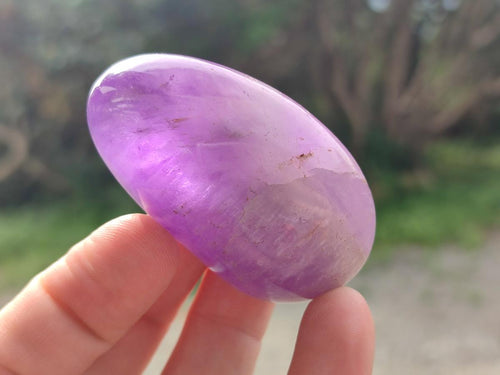 Polished Chevron Amethyst Galets x 27 From Madagascar - Toprock Gemstones and Minerals 