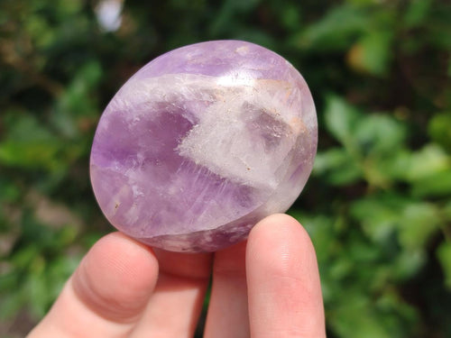 Polished Chevron Amethyst Galets x 27 From Madagascar - Toprock Gemstones and Minerals 