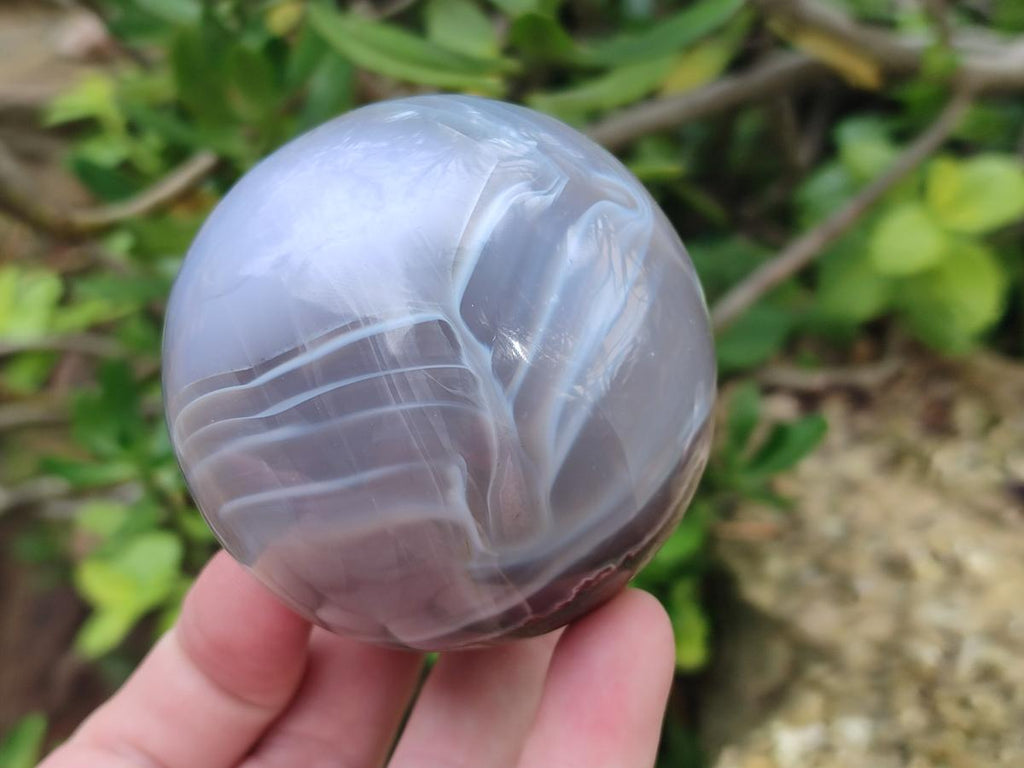 Polished Banded Agate Spheres x 5 From Madagascar - Toprock Gemstones and Minerals 