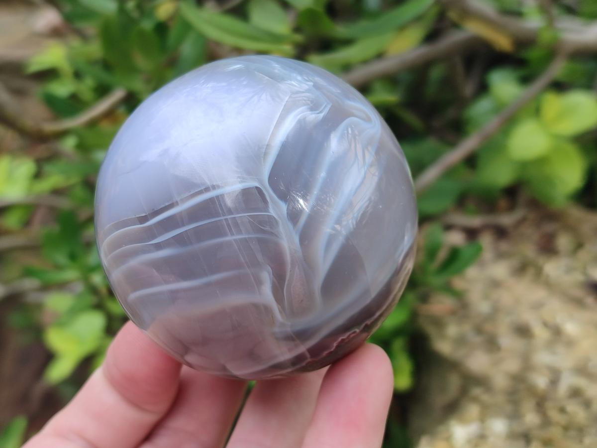 Polished Banded Agate Spheres x 5 From Madagascar - Toprock Gemstones and Minerals 