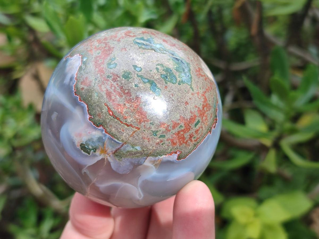 Polished Banded Agate Spheres x 5 From Madagascar - Toprock Gemstones and Minerals 