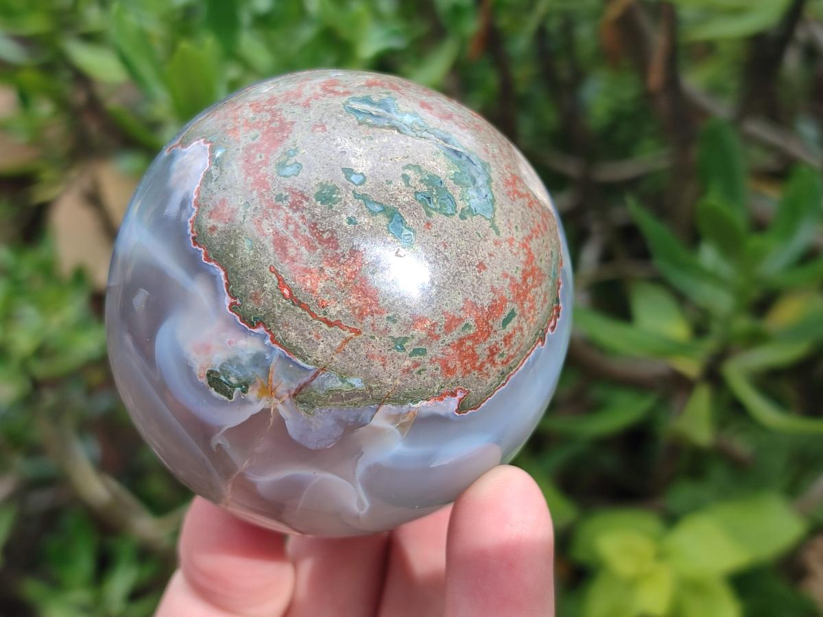 Polished Banded Agate Spheres x 5 From Madagascar - Toprock Gemstones and Minerals 