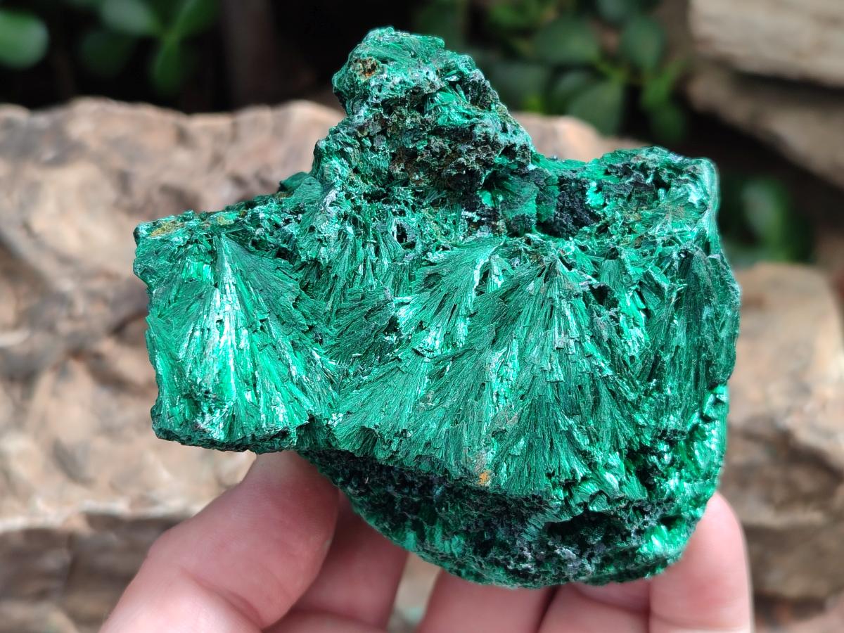 Natural Silky Malachite Specimens x 6 From Kasompe, Congo - Toprock Gemstones and Minerals 