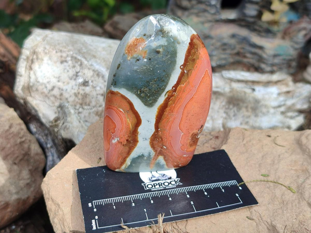 Polished Polychrome Jasper Standing Display Pieces x 6 From NW Coast, Madagascar - Toprock Gemstones and Minerals 