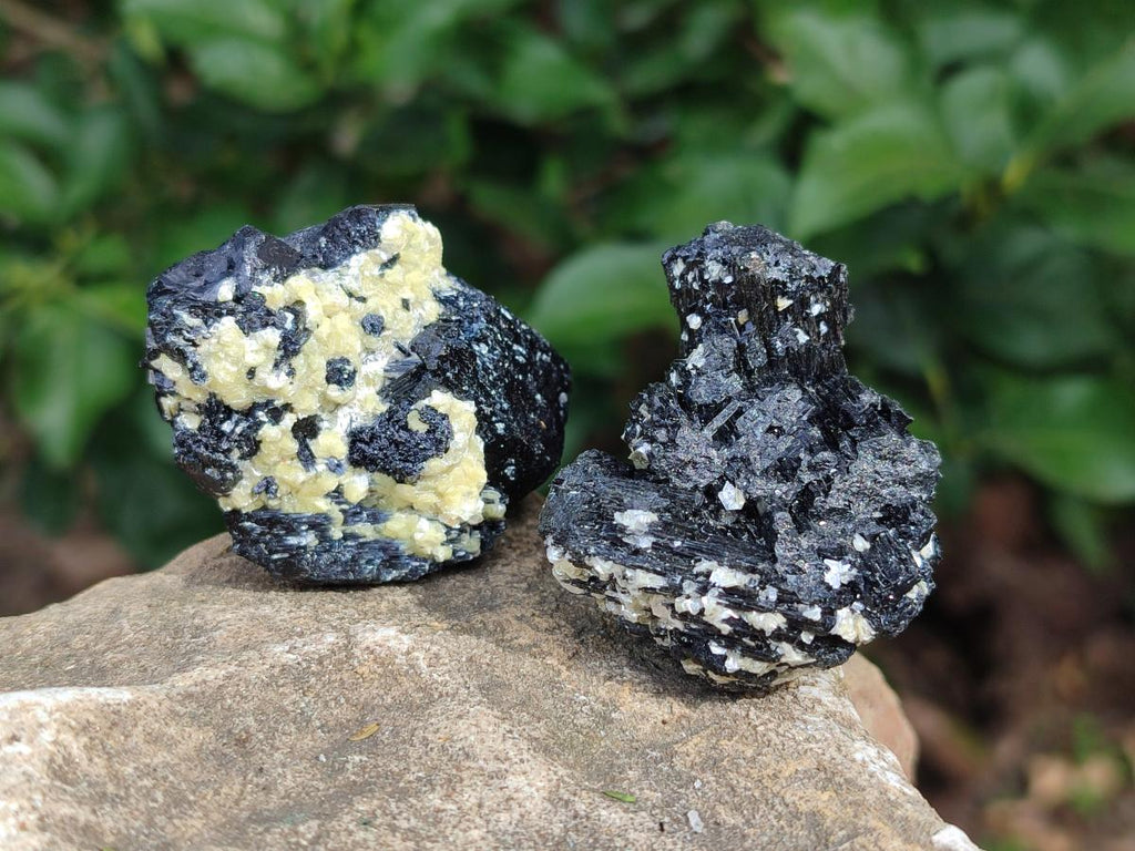 Natural Schorl Black Tourmaline with Associated Minerals x 12 From Erongo, Namibia - Toprock Gemstones and Minerals 