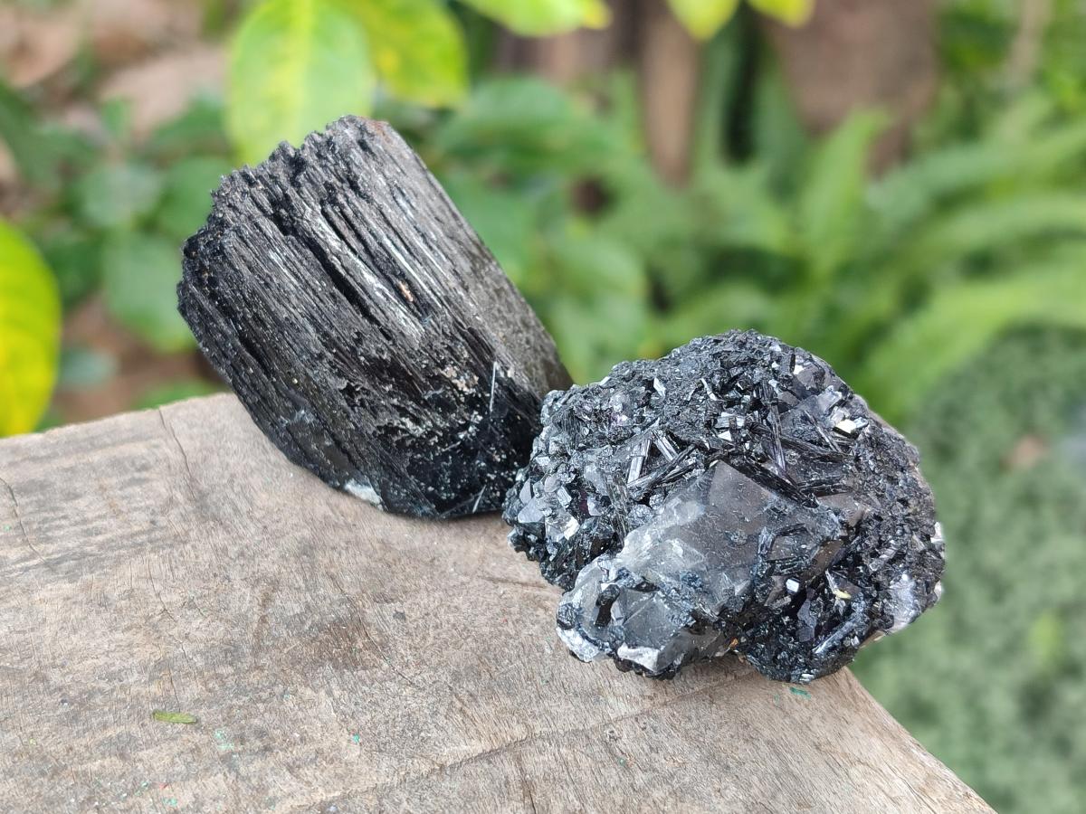 Natural Schorl Black Tourmaline with Associated Minerals x 12 From Erongo, Namibia - Toprock Gemstones and Minerals 