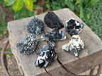 Natural Schorl Black Tourmaline with Associated Minerals x 12 From Erongo, Namibia - Toprock Gemstones and Minerals 