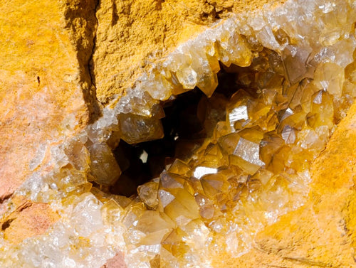 Natural Large Golden Limonite Quartz Geode Specimen x 1 From Mwinilunga Zambia - Toprock Gemstones and Minerals 