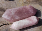 Polished Large Double Terminated Gemmy Rose Quartz Crystals x 2 From Madagascar - Toprock Gemstones and Minerals 