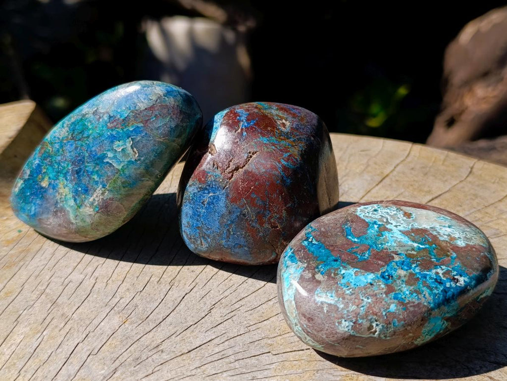 Polished Shattuckite Free Forms x 12 From Kaokoveld, Namibia - Toprock Gemstones and Minerals 
