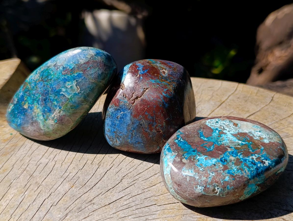Polished Shattuckite Free Forms x 12 From Kaokoveld, Namibia - Toprock Gemstones and Minerals 
