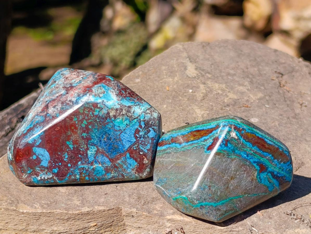 Polished Shattuckite Free Forms x 12 From Kaokoveld, Namibia - Toprock Gemstones and Minerals 