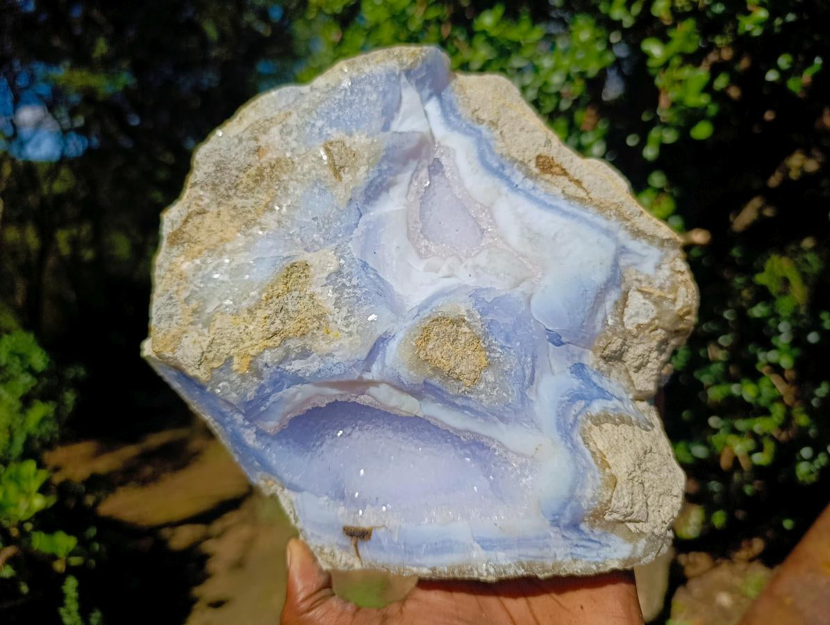Natural Large Blue Lace Agate Geode Specimen x 1 From Nsanje, Malawi - Toprock Gemstones and Minerals 