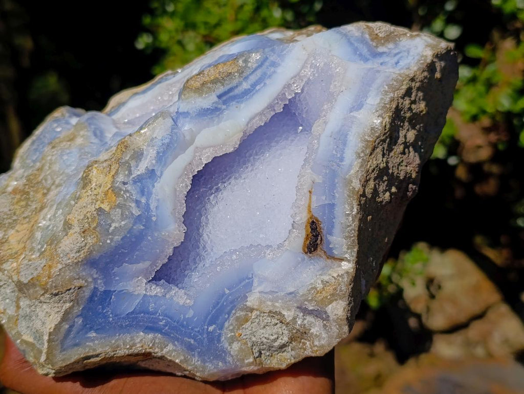 Natural Large Blue Lace Agate Geode Specimen x 1 From Nsanje, Malawi - Toprock Gemstones and Minerals 