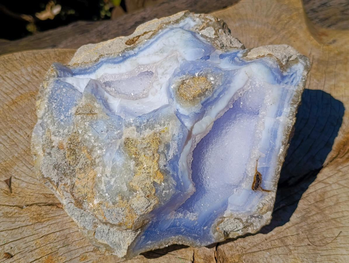 Natural Large Blue Lace Agate Geode Specimen x 1 From Nsanje, Malawi - Toprock Gemstones and Minerals 
