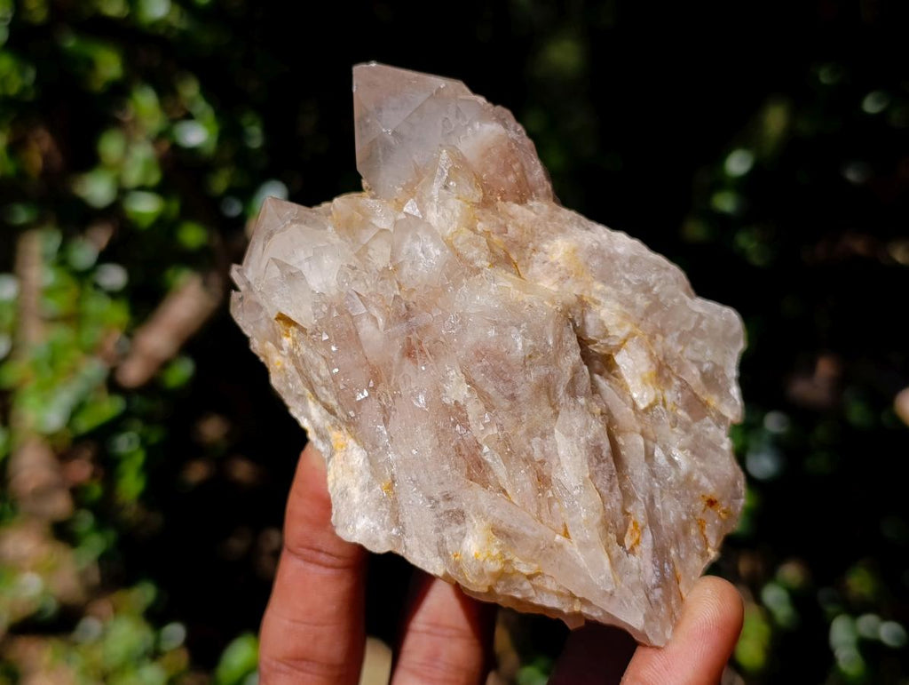 Natural Cascading White Phantom Smokey Luena Quartz Clusters x 6 From Luena, Congo - Toprock Gemstones and Minerals 