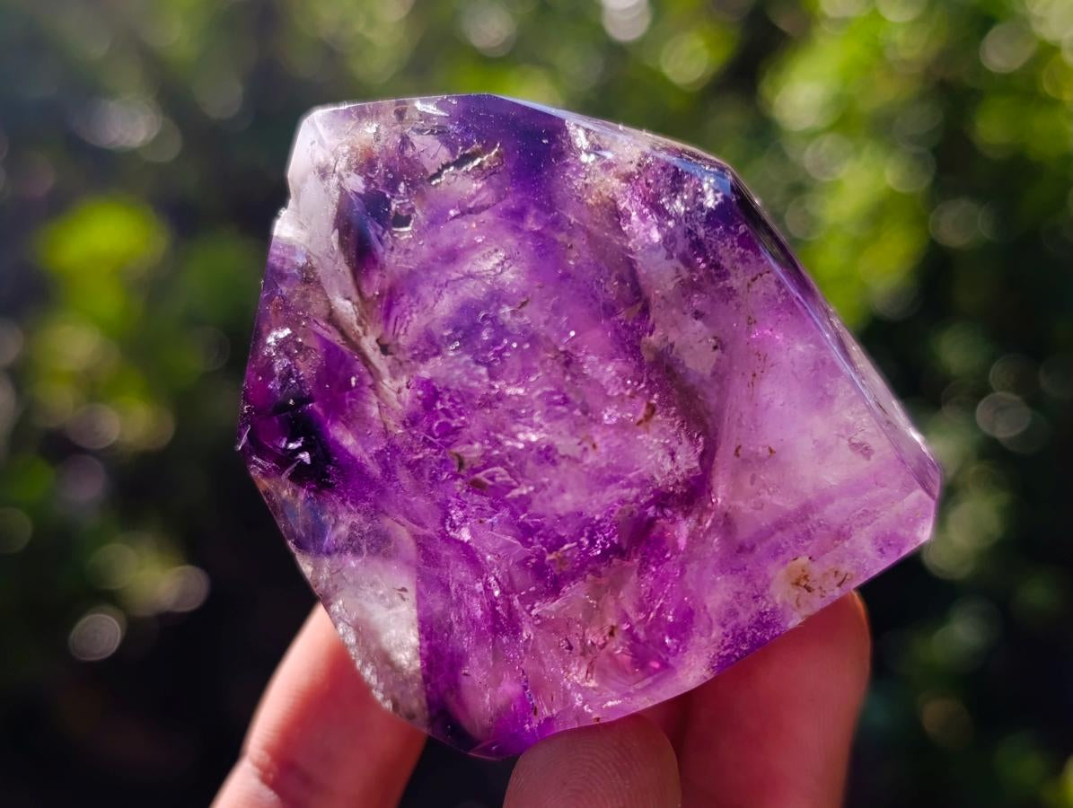 Polished Window Amethyst Crystals x 6 From Akansobe, Madagascar - Toprock Gemstones and Minerals 