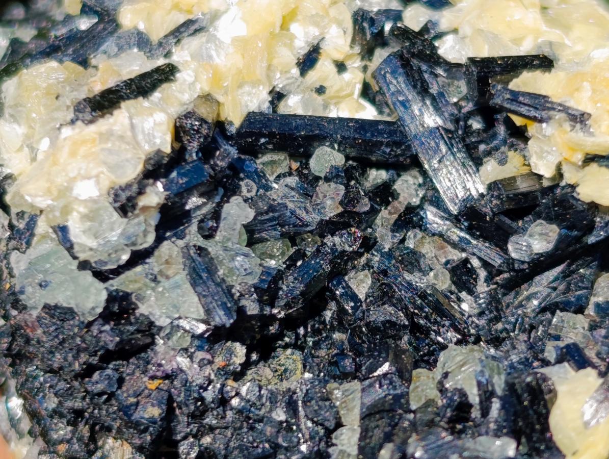 Natural Schorl Black Tourmaline with Muscovite Mica Specimens x 6 From Erongo, Namibia - Toprock Gemstones and Minerals 
