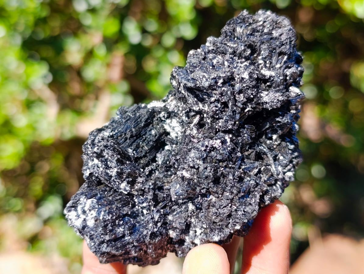 Natural Schorl Black Tourmaline with Muscovite Mica Specimens x 6 From Erongo, Namibia - Toprock Gemstones and Minerals 