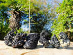 Natural Schorl Black Tourmaline with Muscovite Mica Specimens x 6 From Erongo, Namibia - Toprock Gemstones and Minerals 