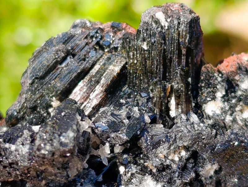 Natural Schorl Black Tourmaline with Muscovite Mica Specimens x 6 From Erongo, Namibia - Toprock Gemstones and Minerals 
