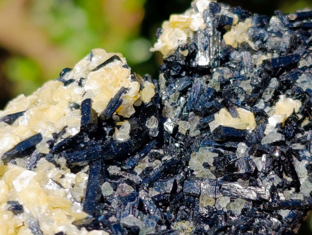 Natural Schorl Black Tourmaline with Muscovite Mica Specimens x 6 From Erongo, Namibia - Toprock Gemstones and Minerals 