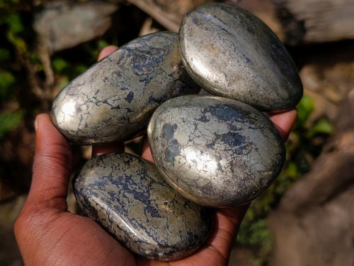 Polished Basalt Pharaoh Stone Free Forms x 12 From Iron Duke Mine, Zimbabwe - Toprock Gemstones and Minerals 