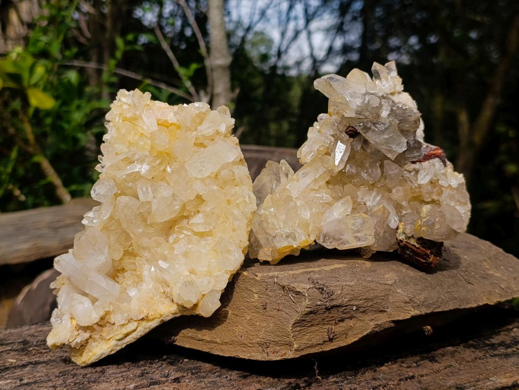 Natural Clear Malagasy Quartz Clusters x 2 From Madagascar - Toprock Gemstones and Minerals 
