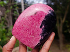 Polished Rhodonite Standing Display Pieces x 2 From Ambindavato, Madagascar - Toprock Gemstones and Minerals 