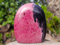 Polished Rhodonite Standing Display Pieces x 2 From Ambindavato, Madagascar - Toprock Gemstones and Minerals 