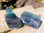 Polished One Side Watermelon Fluorite Pieces x 2 From Uis, Namibia - Toprock Gemstones and Minerals 