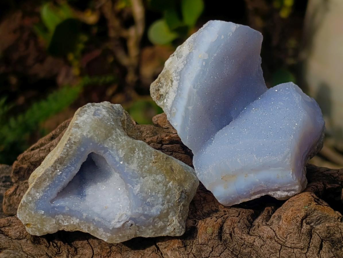 Natural Blue Lace Agate Geode Specimens x 24 From Nsanje, Malawi - Toprock Gemstones and Minerals 
