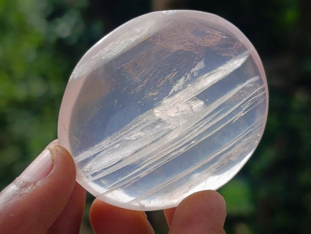 Polished Gemmy Rose Quartz Palm Stones x 24 From Madagascar - Toprock Gemstones and Minerals 