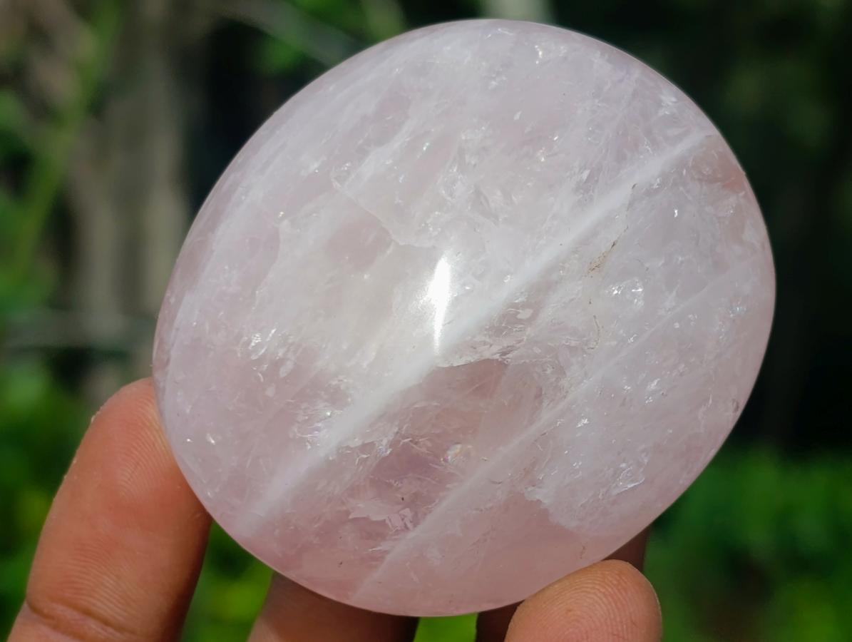 Polished Gemmy Rose Quartz Palm Stones x 24 From Madagascar - Toprock Gemstones and Minerals 