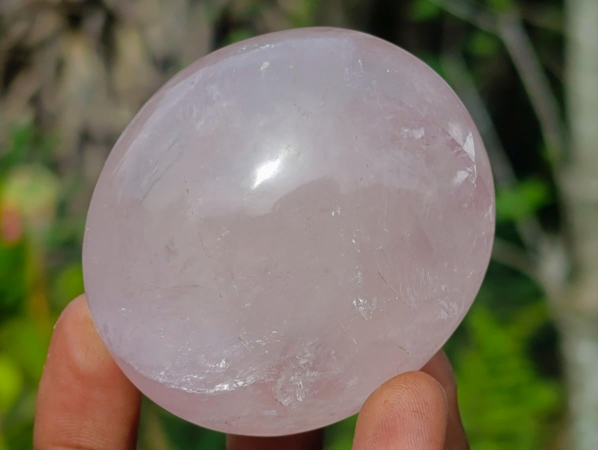 Polished Gemmy Rose Quartz Palm Stones x 24 From Madagascar - Toprock Gemstones and Minerals 