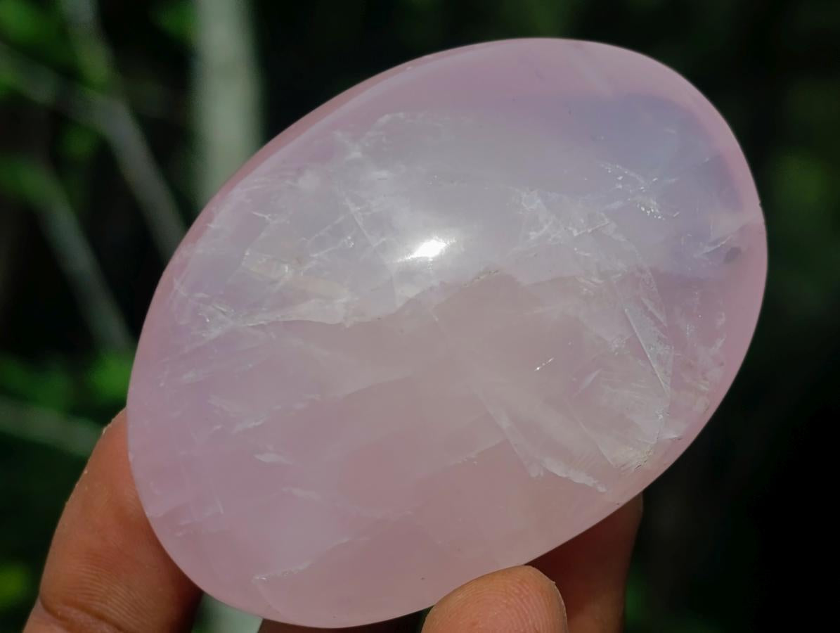 Polished Gemmy Rose Quartz Palm Stones x 24 From Madagascar - Toprock Gemstones and Minerals 