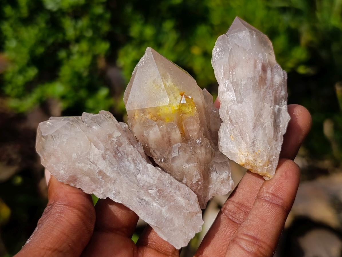 Natural Smokey Phantom Quartz Crystals x 35 From Luena, Congo - Toprock Gemstones and Minerals 
